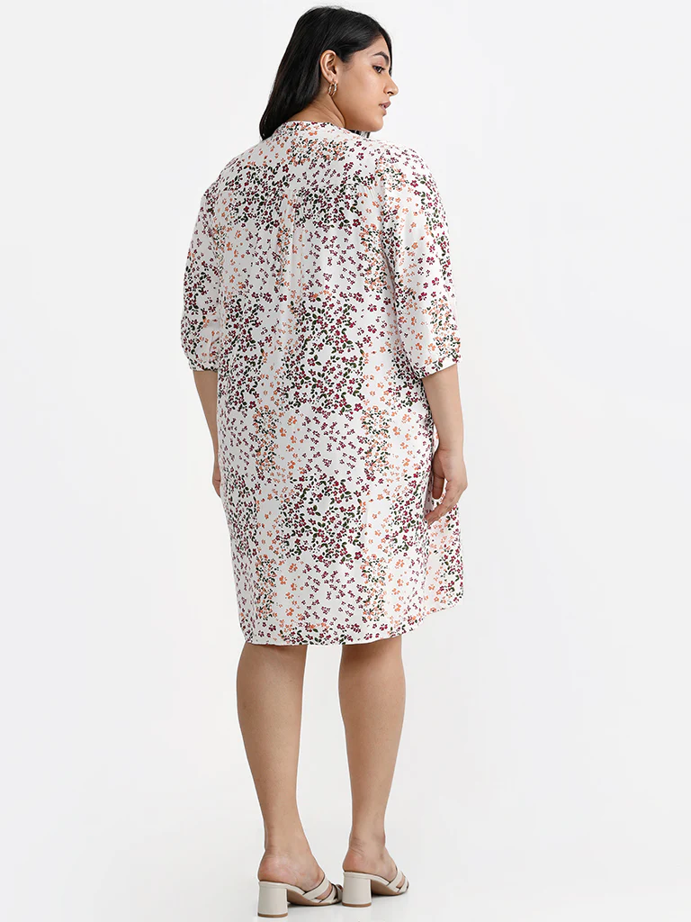 Gia White Floral-Patterned Tiered Dress - Image 4