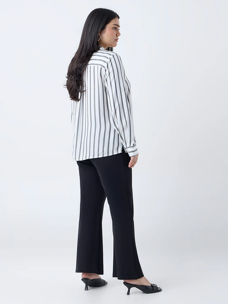 Gia White Striped Shirt - Image 4