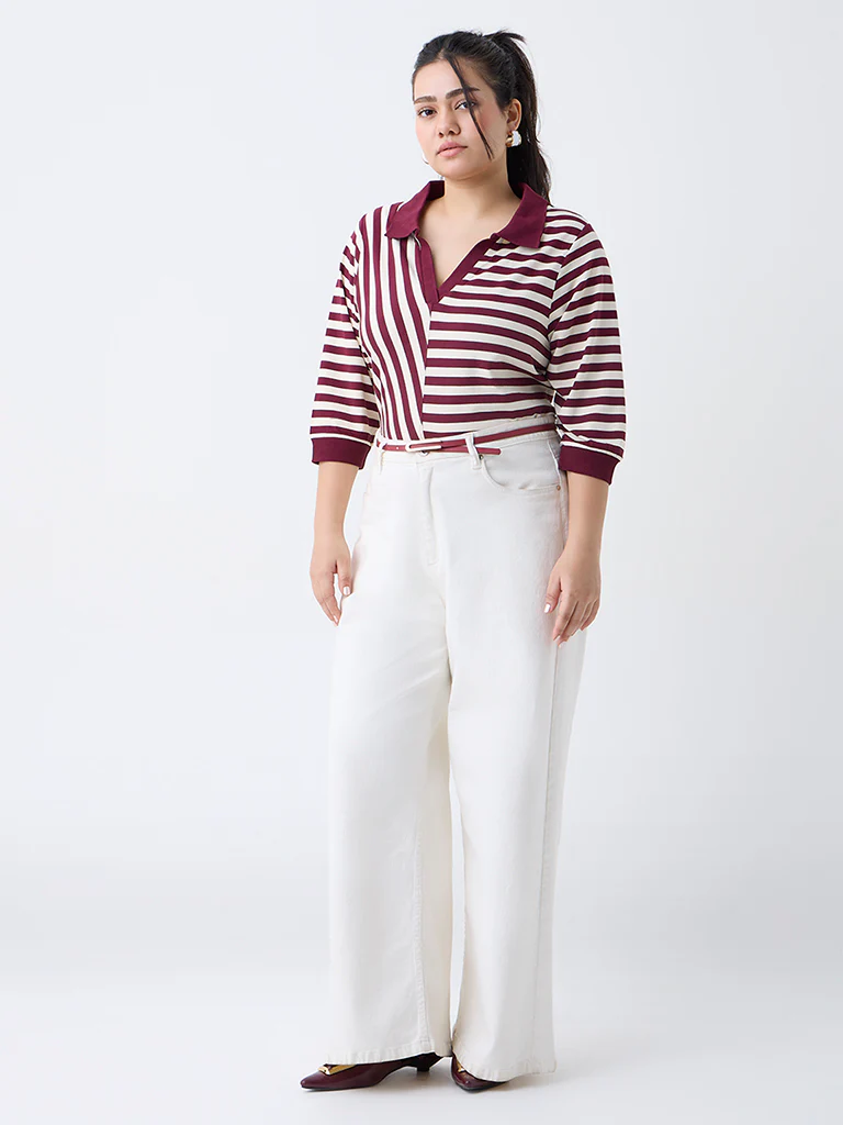 Gia Wine Striped T-Shirt - Image 2