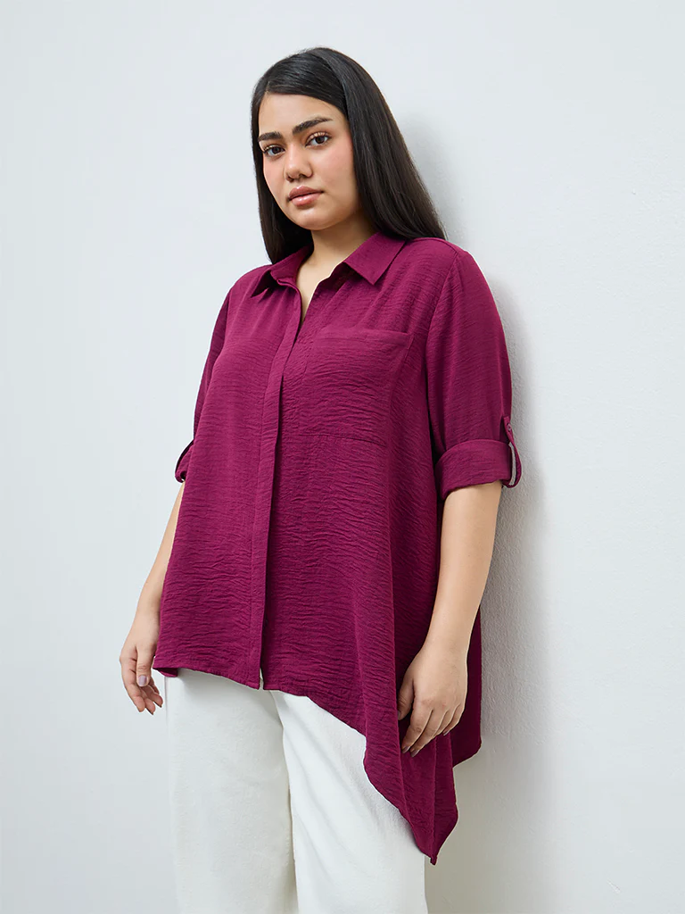 Gia Wine Textured Shirt