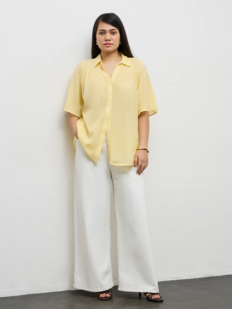 Gia Yellow Solid Blouse