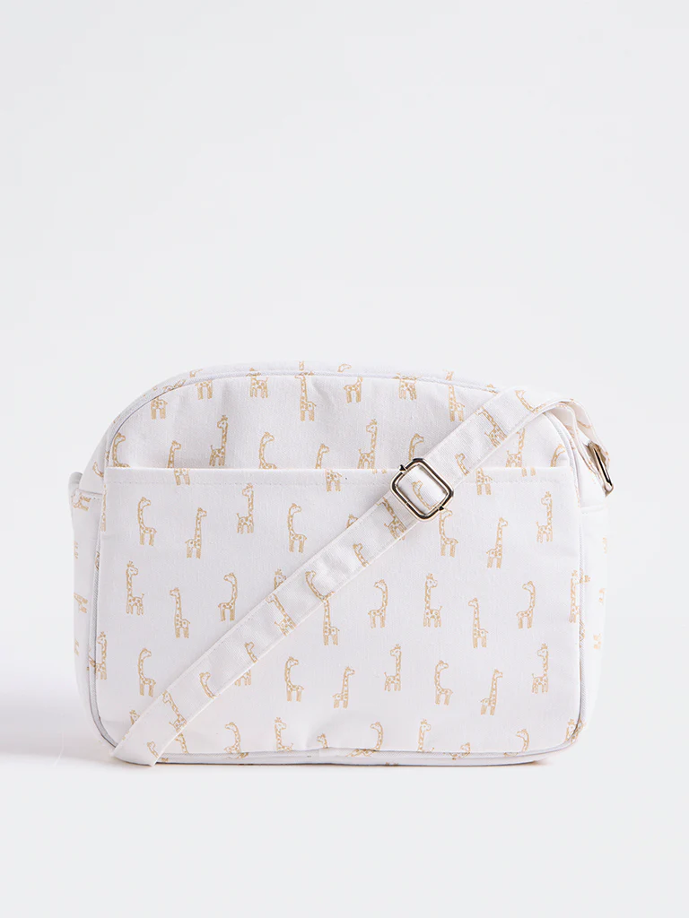 HOP Baby Beige Animal Pattern Changing Bag - Image 2