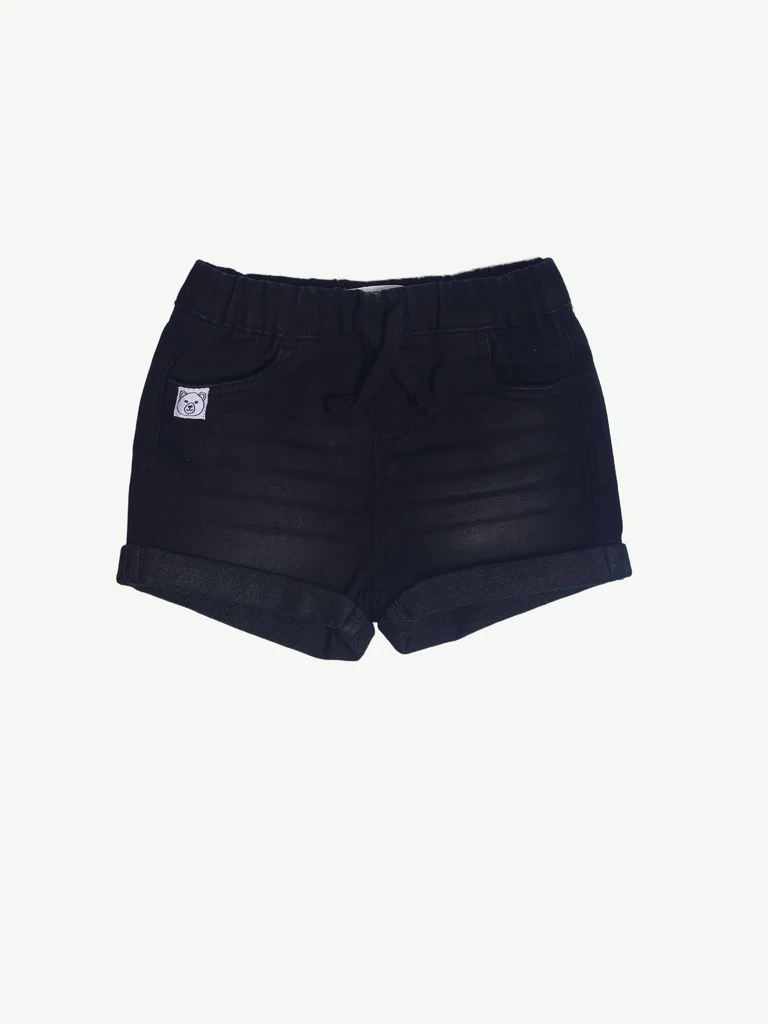 HOP Baby Boys Black Regular Fit Denim Shorts - Image 2