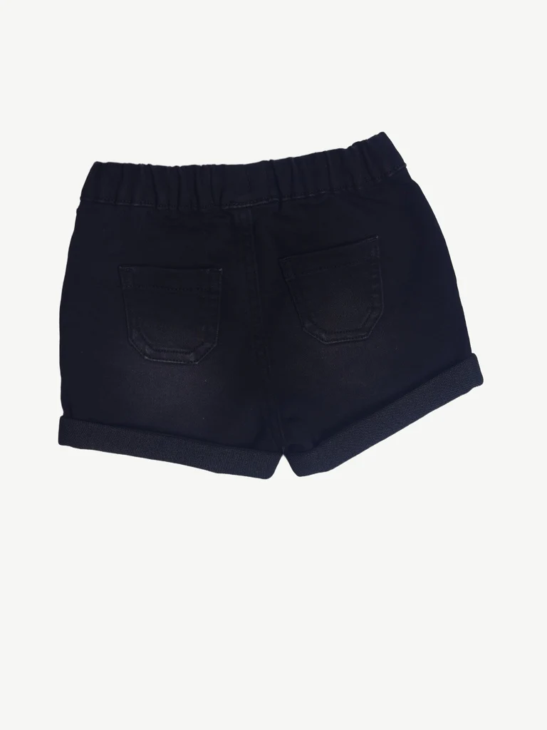 HOP Baby Boys Black Regular Fit Denim Shorts - Image 3