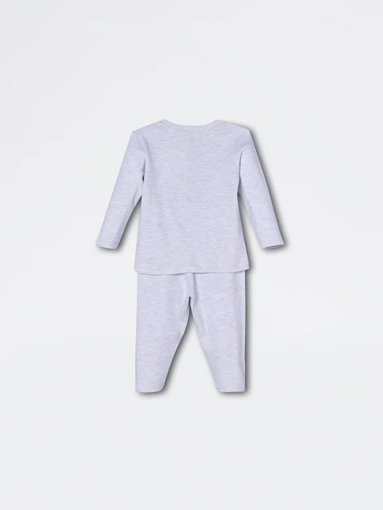 HOP Baby Boys Grey Animal Pattern Cotton Co-ord Set - Exclusive - Image 3