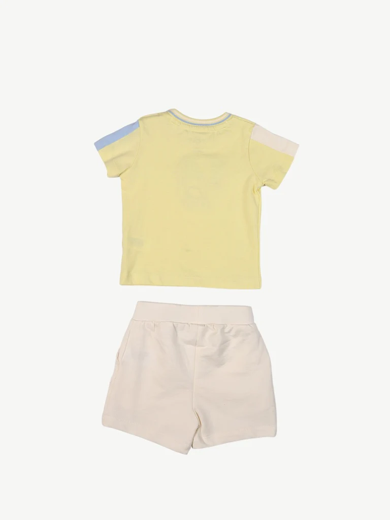HOP Baby Boys Lime Green Printed Cotton T-Shirt and Shorts Set - Image 3