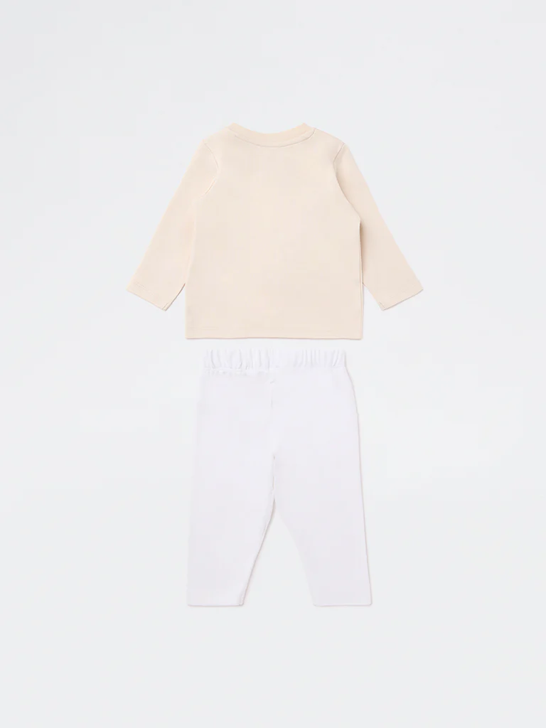 HOP Baby Boys Multicolour Animal Printed Cotton T-Shirt and Pants Set - Image 3
