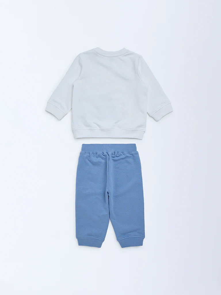 HOP Baby Boys Multicolour Cotton Sweatshirt and Joggers Set - Image 3