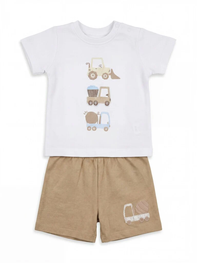HOP Baby Boys Multicolour Printed Cotton T-Shirt and Shorts Set - Image 2