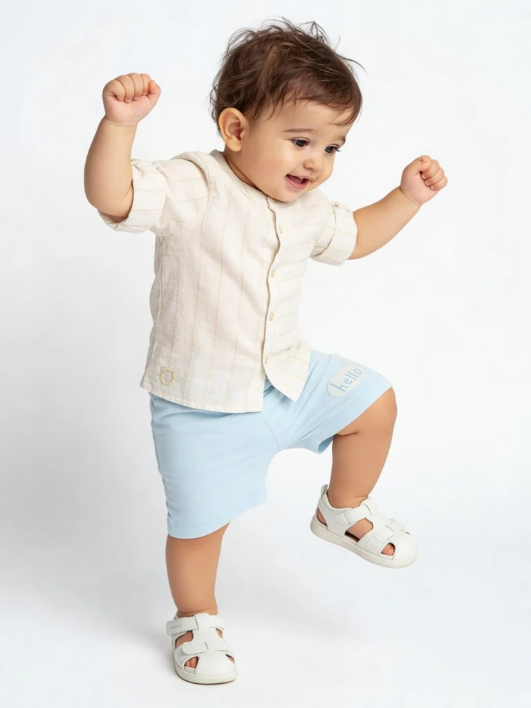 HOP Baby Boys Multicolour Printed Mid-Rise Cotton Shorts - Pack of 5