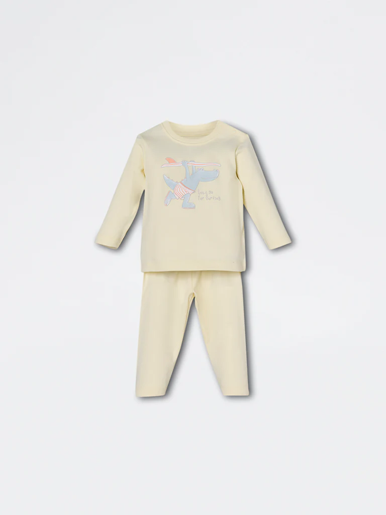 HOP Baby Boys Yellow Animal Printed Co-ord Set - Exclusive - Image 2