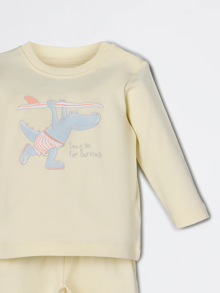 HOP Baby Boys Yellow Animal Printed Co-ord Set - Exclusive - Image 4