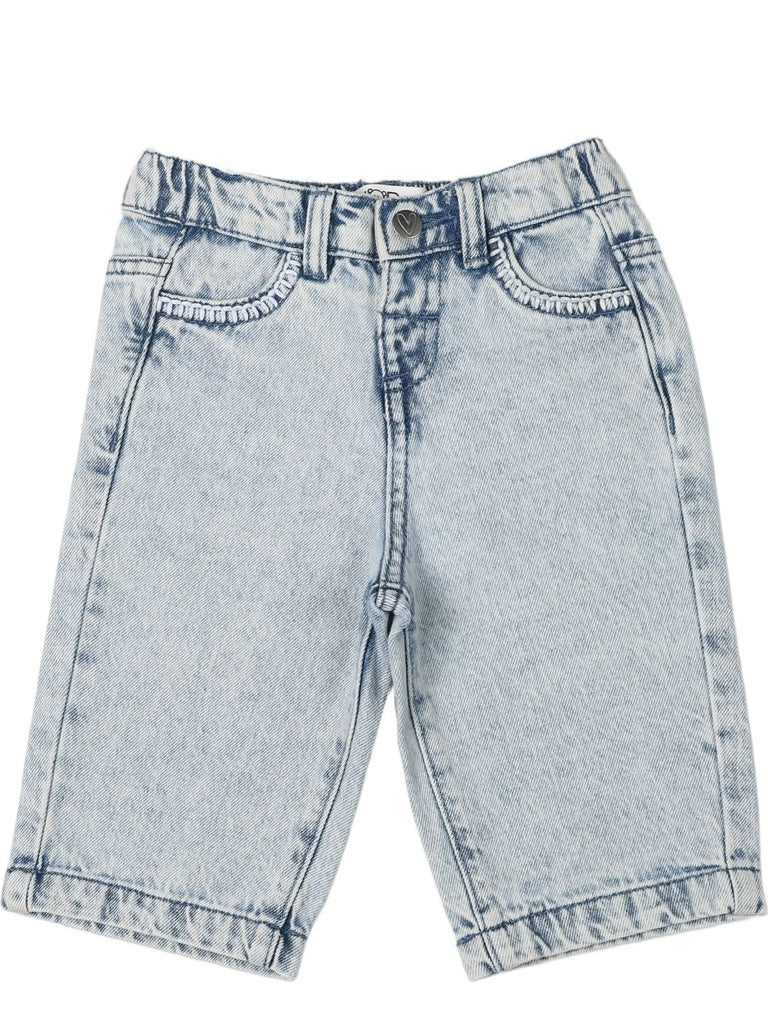 HOP Baby Girls Light Blue Denim Shorts - Image 3
