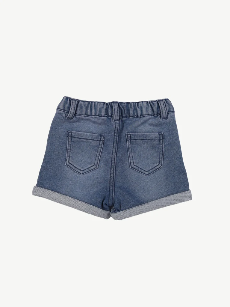 HOP Baby Girls Light Blue Embroidered Denim Shorts - Image 3