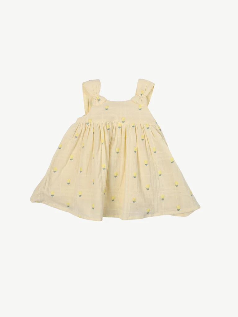HOP Baby Girls Multicolour Floral Printed Cotton Dress - Image 3