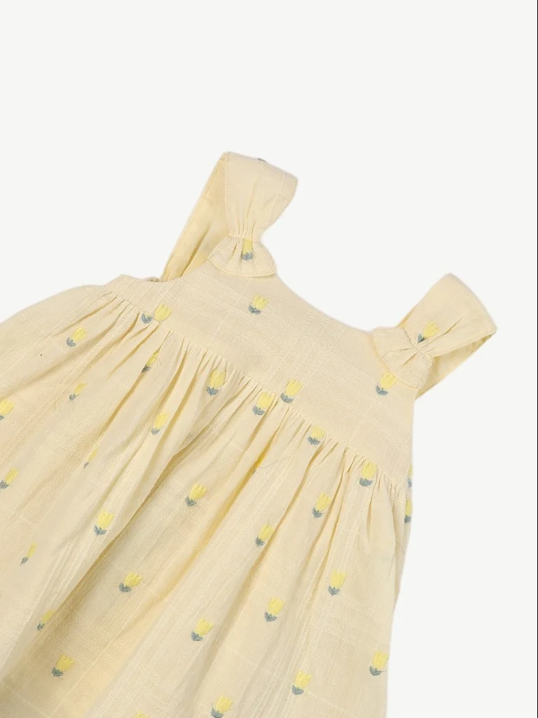 HOP Baby Girls Multicolour Floral Printed Cotton Dress - Image 4