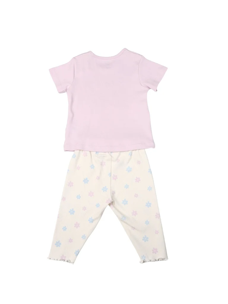 HOP Baby Girls Multicolour Printed Cotton T-Shirt and Leggings Set - Exclusive - Image 4
