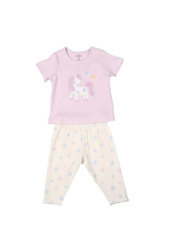 HOP Baby Girls Multicolour Printed Cotton T-Shirt and Leggings Set - Exclusive - Image 5