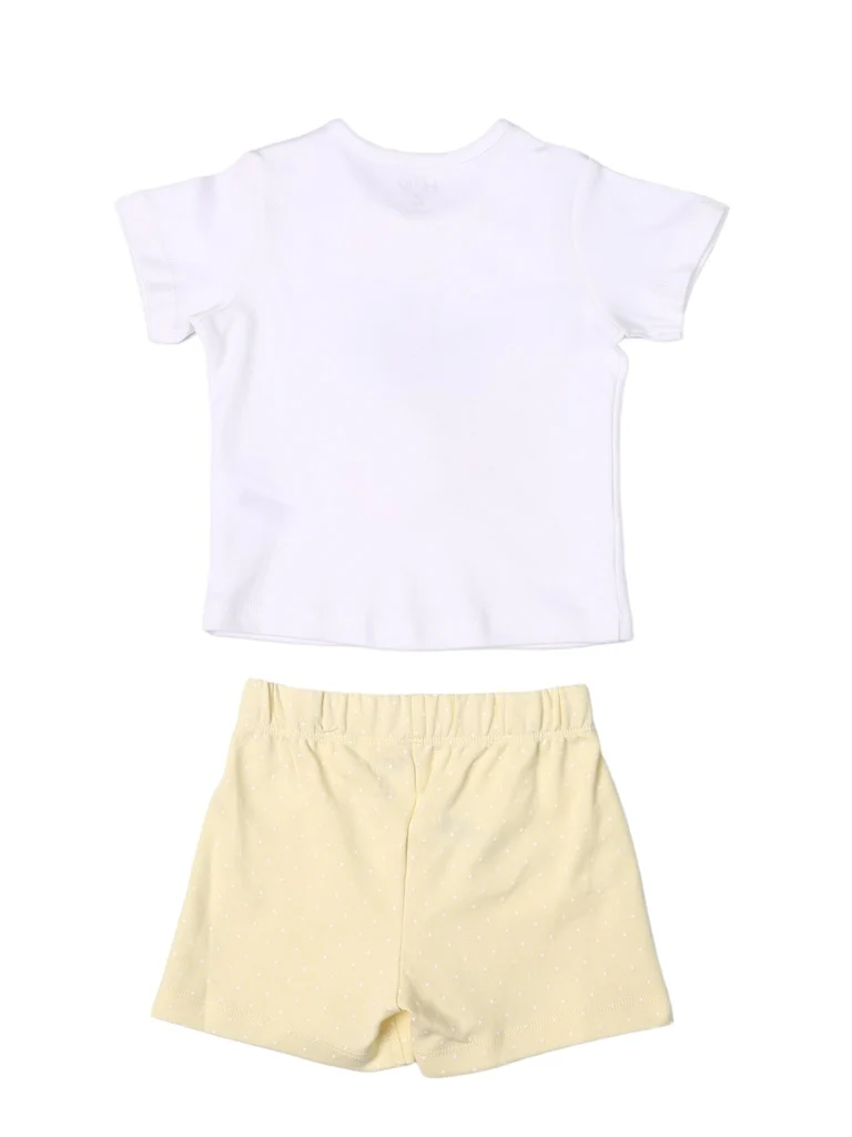 HOP Baby Girls Multicolour Printed Cotton T-Shirt and Shorts Set - Exclusive - Image 4