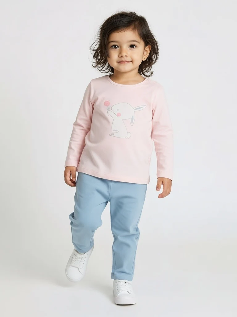 HOP Baby Girls Pink Printed Cotton T-Shirts - Pack of 3