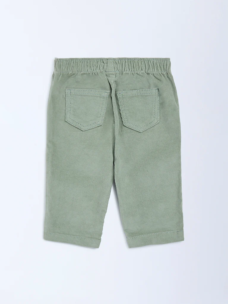 HOP Baby Girls Sage High-Rise Corduroy Trousers - Image 4
