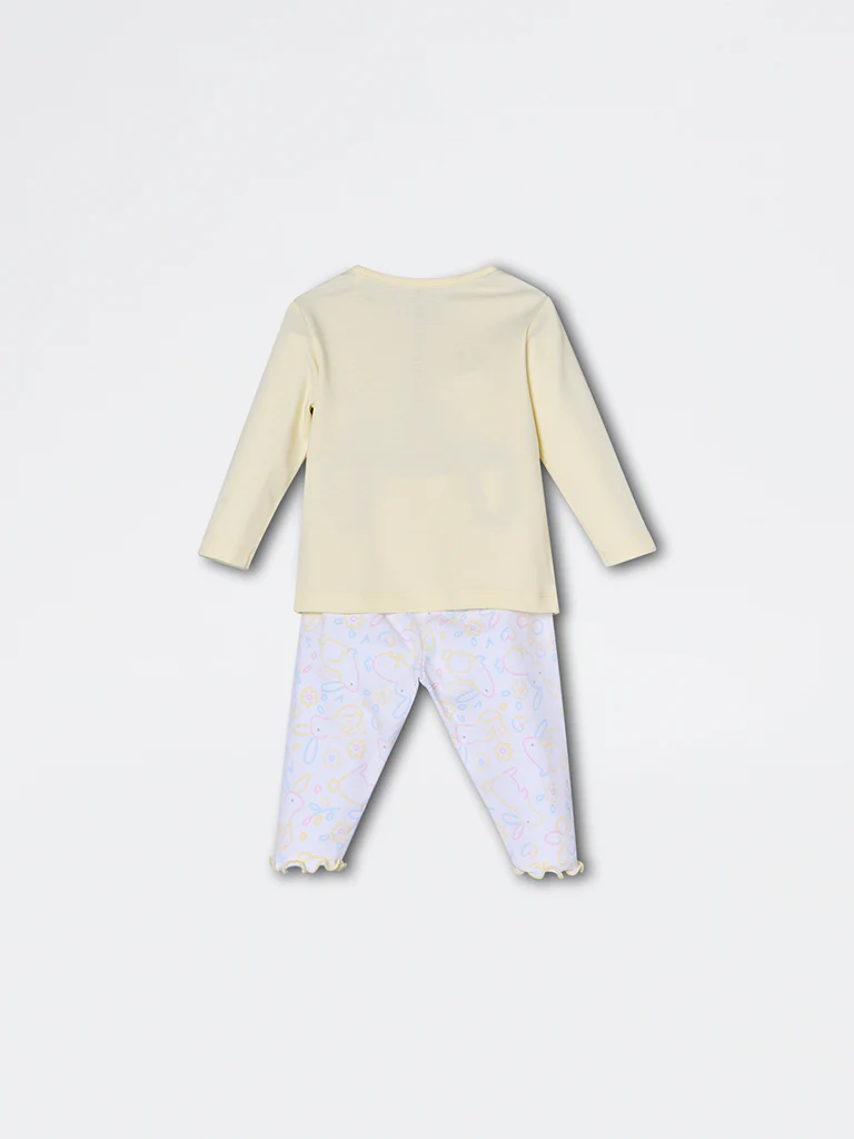 HOP Baby Girls Yellow Animal Printed Co-ord Set - Exclusive - Image 3