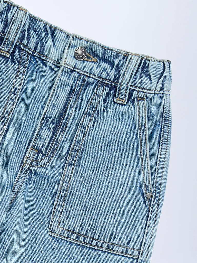 HOP Kids Boy Blue Faded Mid-Rise Jeans - Image 5