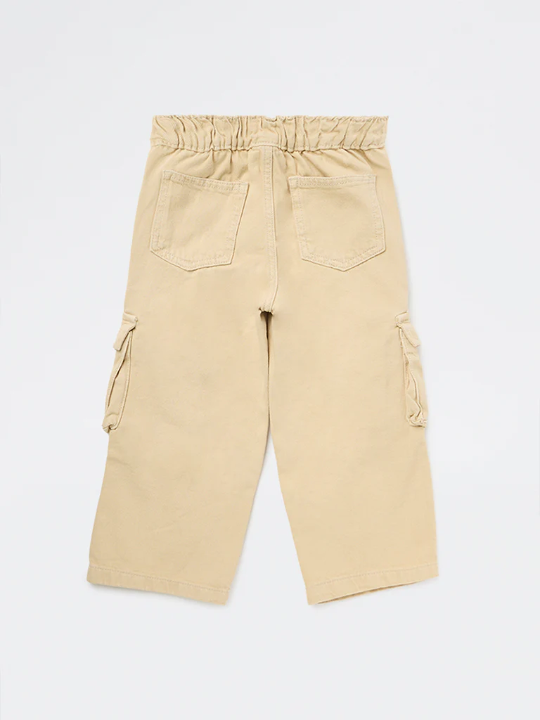 HOP Kids Boys Beige Mid-Rise Cargo Jeans - Image 4