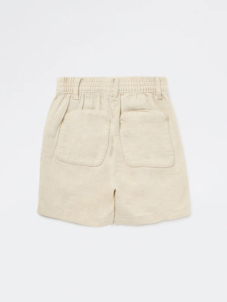 HOP Kids Boys Beige Mid-Rise Cotton-Blend Shorts - Image 4