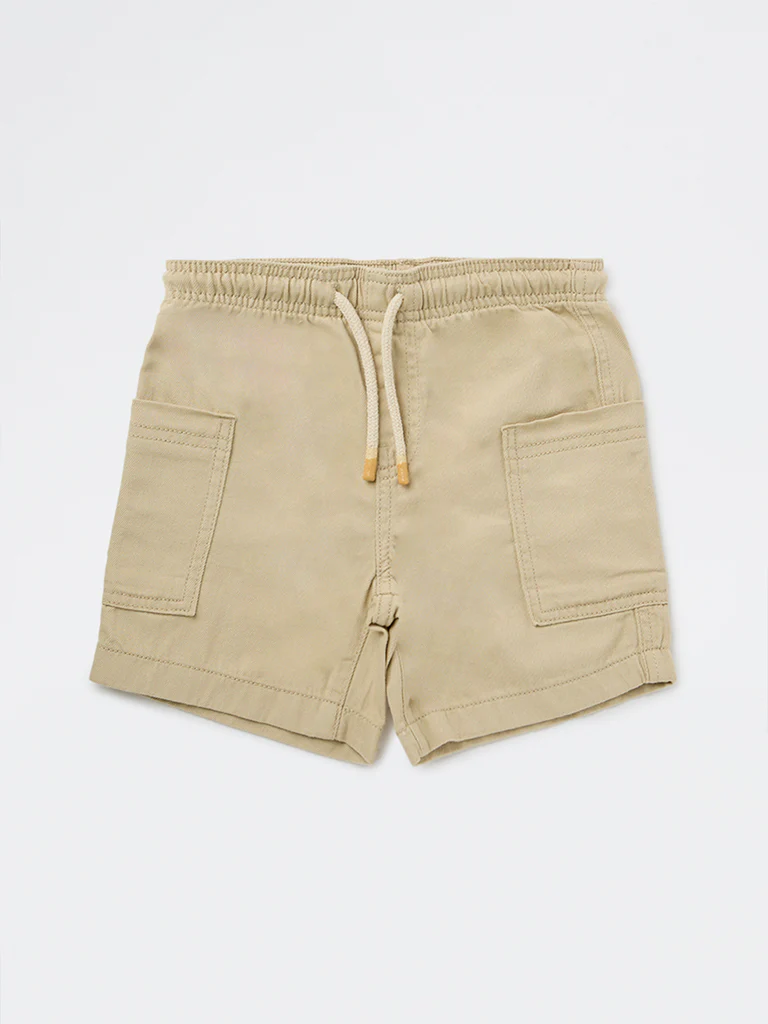 HOP Kids Boys Beige Mid-Rise Cotton Shorts - Image 4