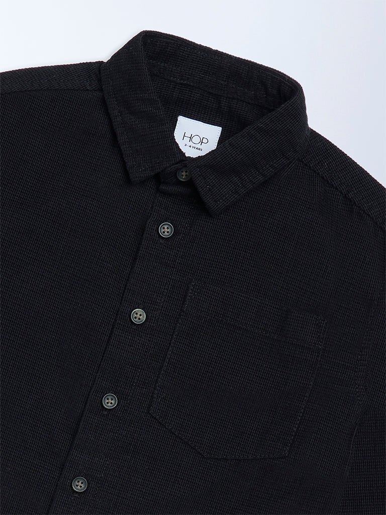 HOP Kids Boys Black Cotton Shirt - Image 6