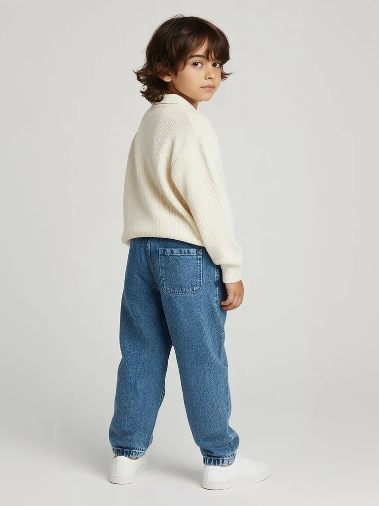 HOP Kids Boys Blue Faded Mid-Rise Jeans - Image 6