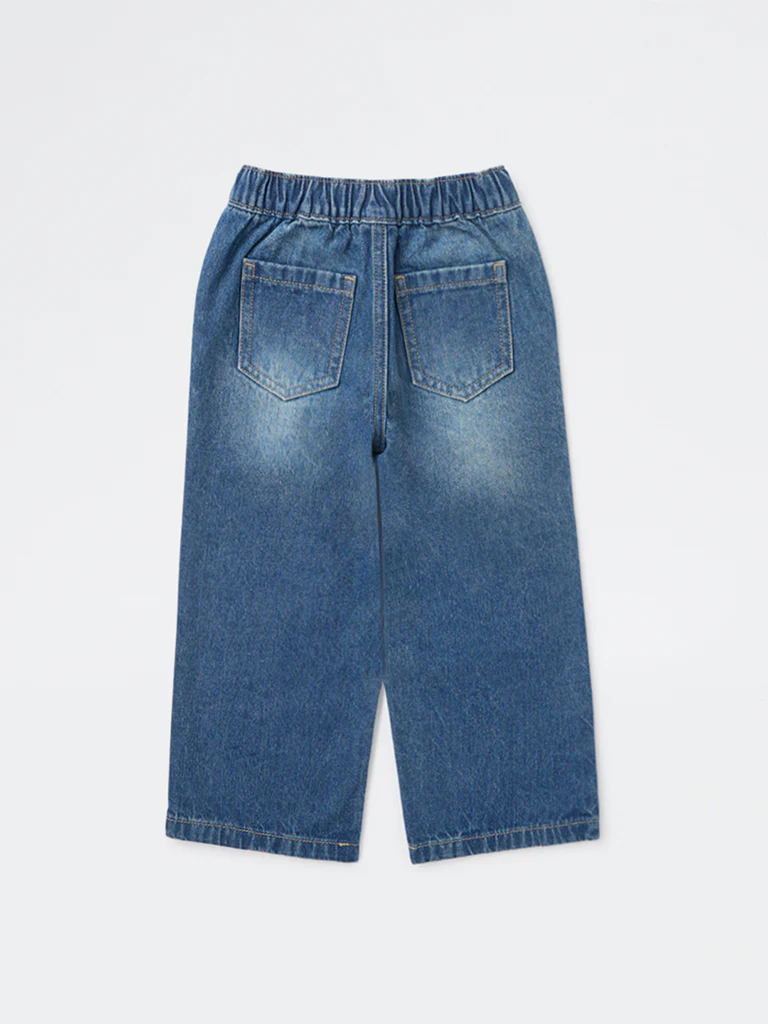HOP Kids Boys Blue Washed Mid-Rise Jeans - Image 5