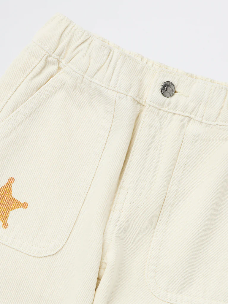 HOP Kids Boys Boys Off-White Printed Mid-Rise Jeans - Image 6