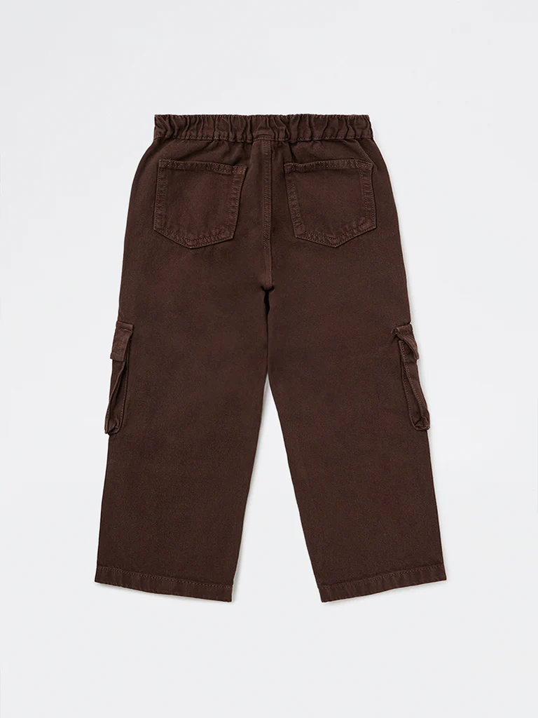 HOP Kids Boys Brown Mid-Rise Cargo Jeans - Image 5