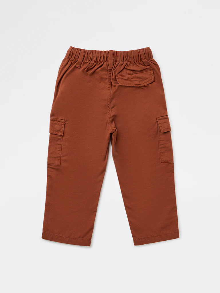 HOP Kids Boys Brown Mid-Rise Cargo Pants - Image 5