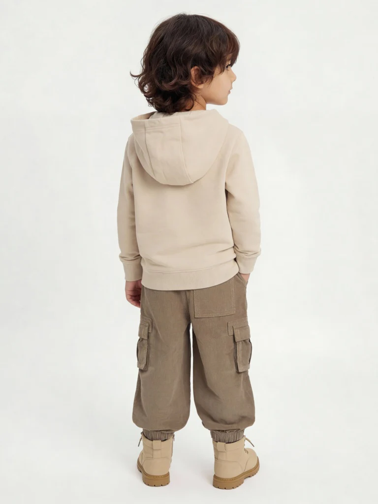 HOP Kids Boys Brown Mid-Rise Corduroy Joggers - Image 3