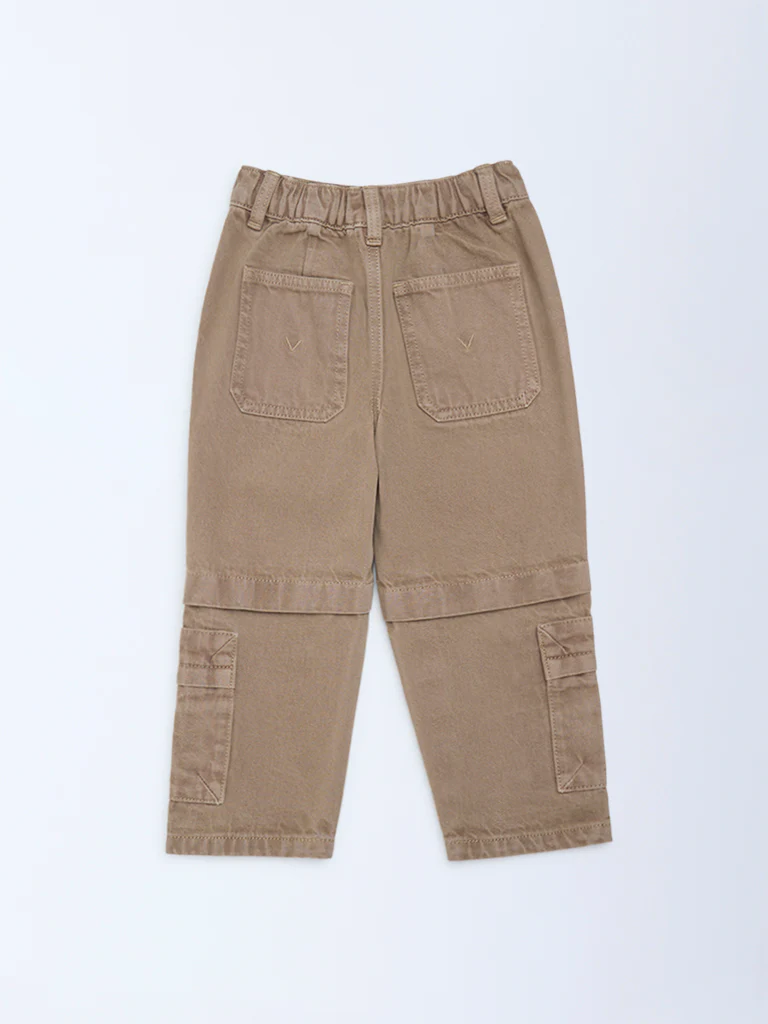 HOP Kids Boys Brown Relaxed-Fit Mid-Rise Jeans - Image 5