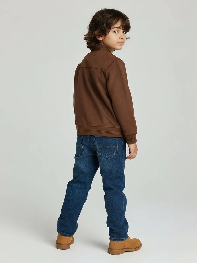 HOP Kids Boys Brown Suede Jacket - Image 6