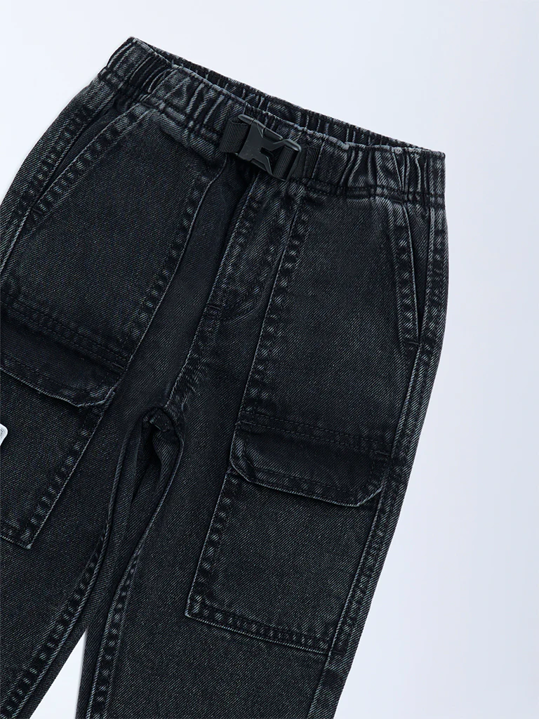 HOP Kids Boys Charcoal Mid-Rise Jeans - Image 5