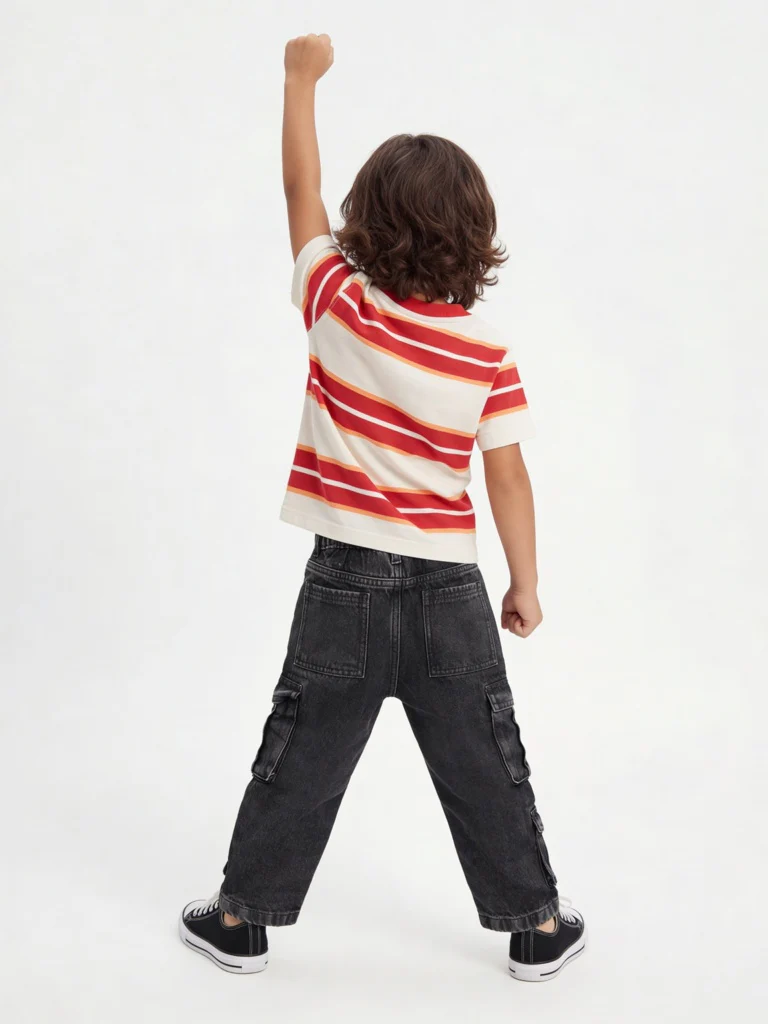 HOP Kids Boys Charcoal Solid Relaxed-Fit Jeans - Image 3