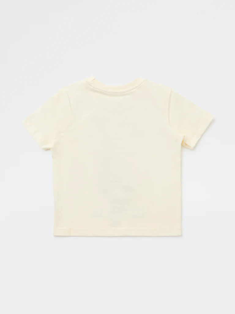 HOP Kids Boys Cream Graphic Printed Cotton T-Shirt - Image 5