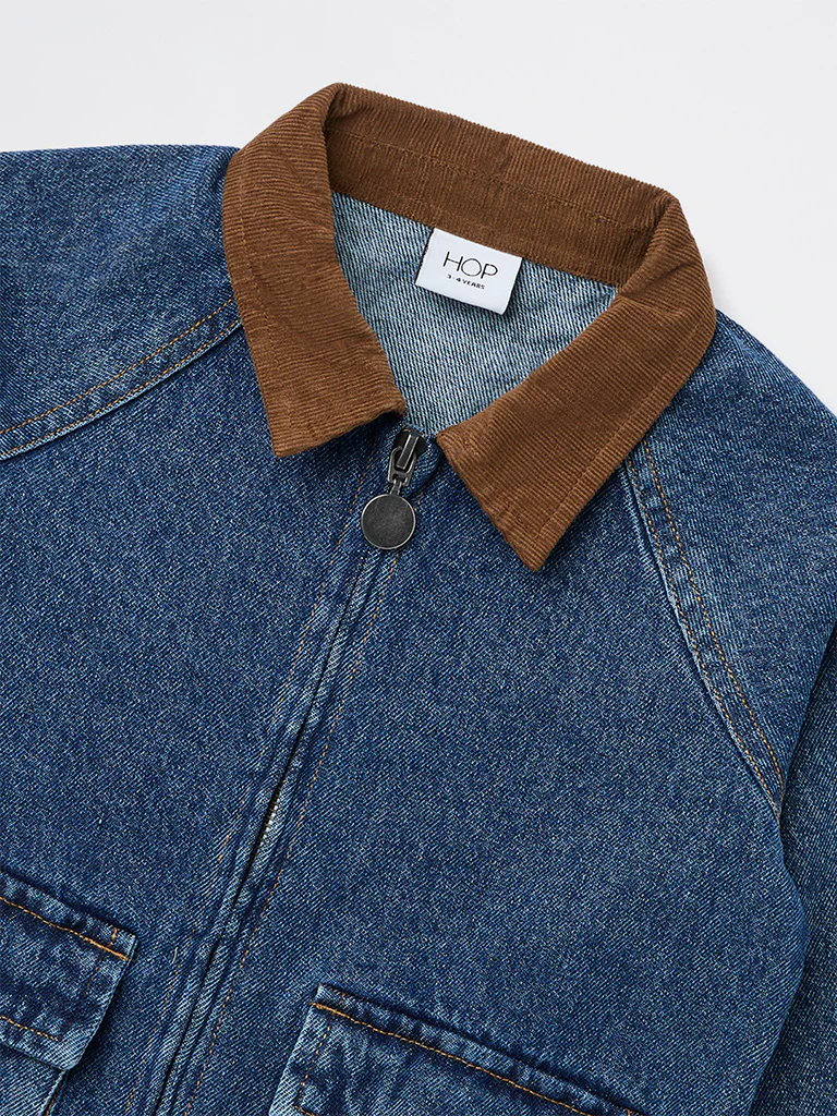 HOP Kids Boys Dark Blue Denim Jacket - Image 5
