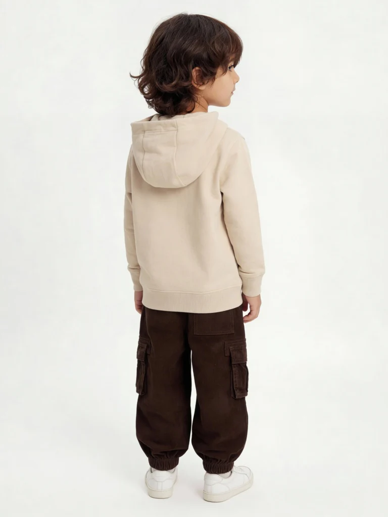 HOP Kids Boys Dark Brown Mid-Rise Corduroy Joggers - Image 3