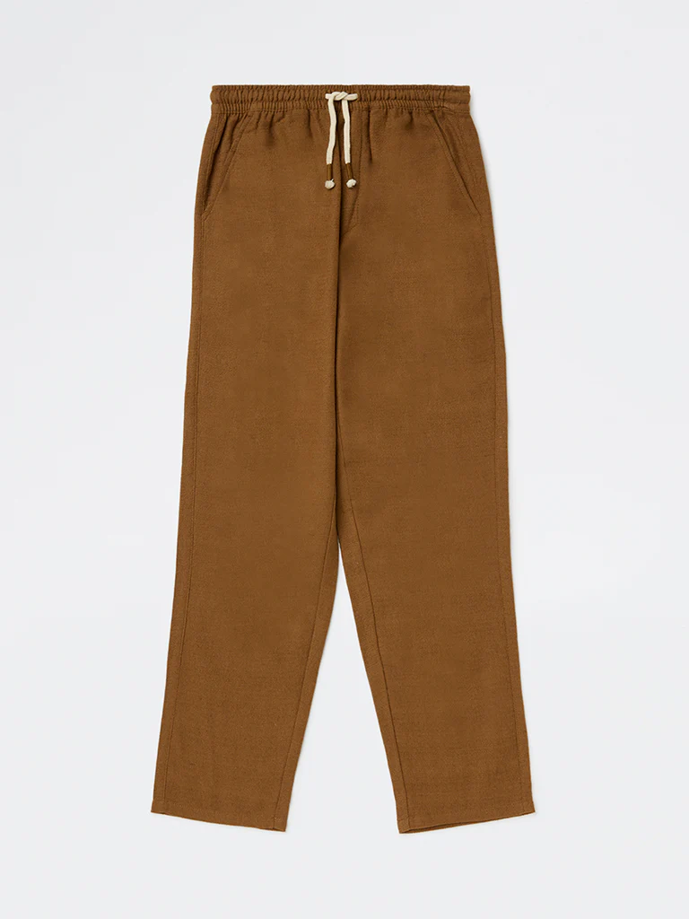 HOP Kids Boys Dark Brown Solid Relaxed-Fit Mid-Rise Cotton Trousers - Image 4