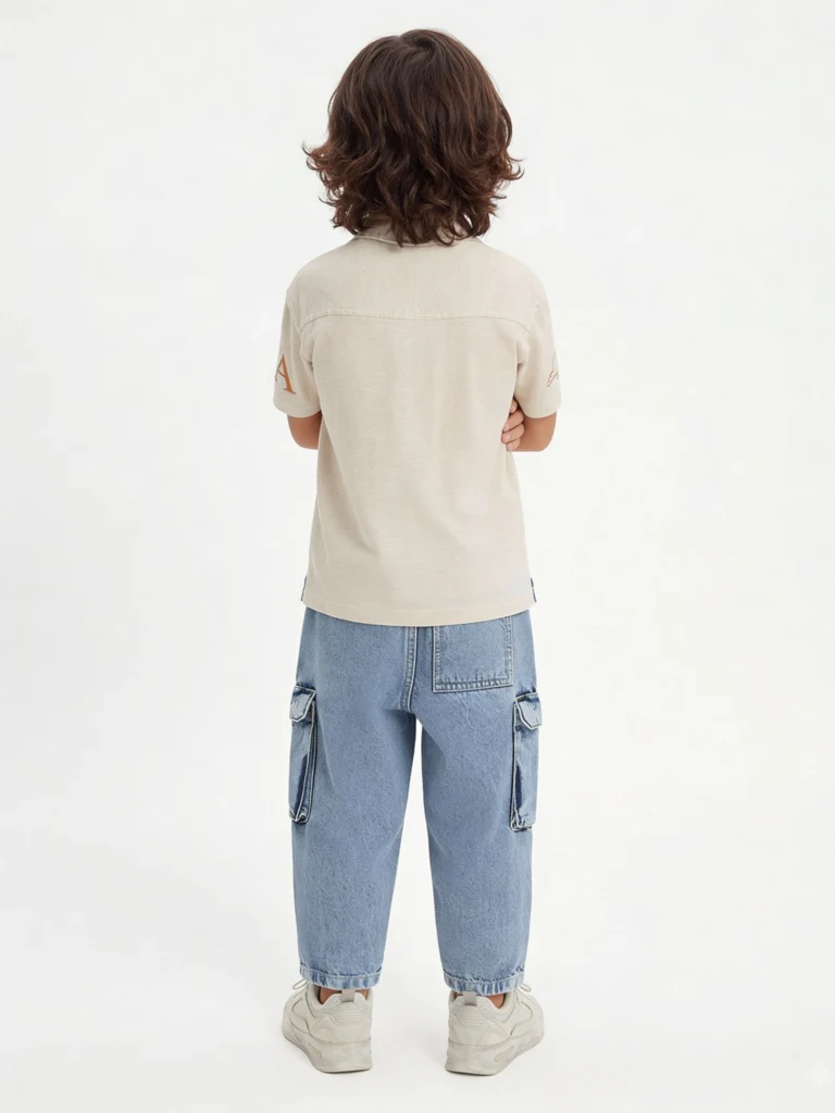 HOP Kids Boys Light Beige Printed Shirt - Image 2