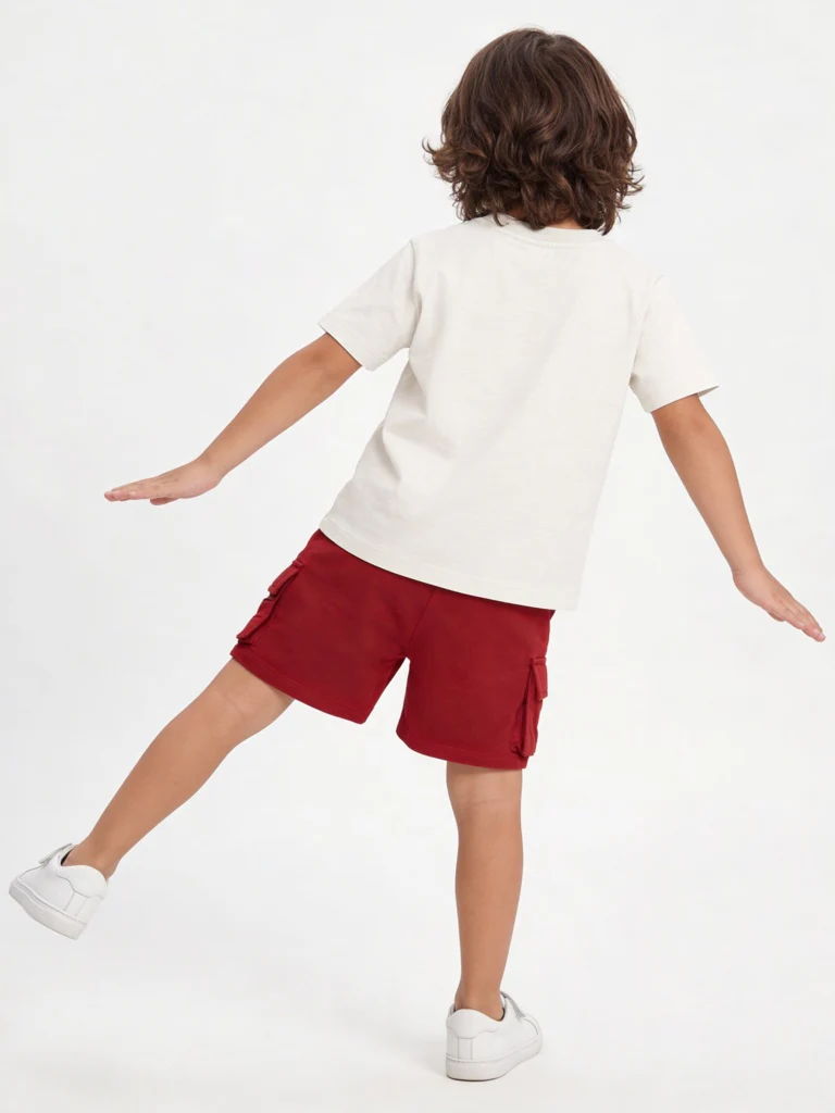 HOP Kids Boys Light Grey Graphic Printed Cotton T-Shirt - Image 3