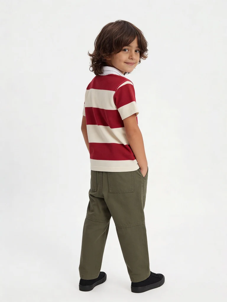 HOP Kids Boys Light Olive Mid Waist Straight Fit Jeans - Image 2