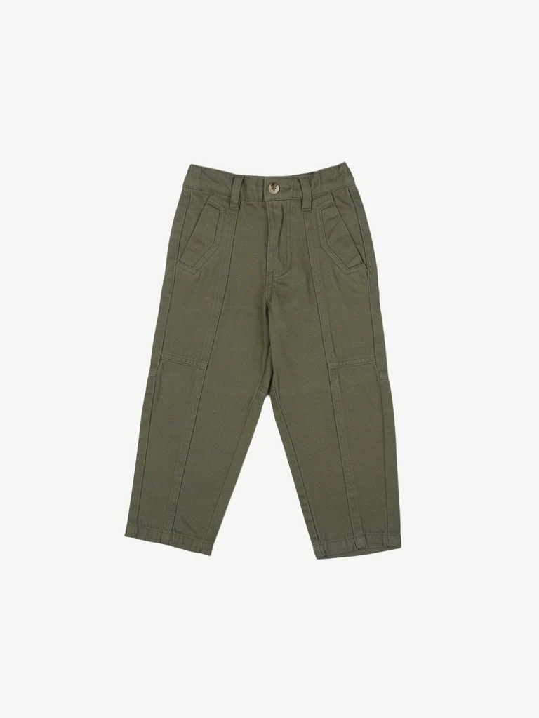 HOP Kids Boys Light Olive Mid Waist Straight Fit Jeans - Image 3