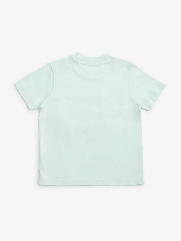 HOP Kids Boys Mint Animal Graphic Cotton T-Shirt - Image 2